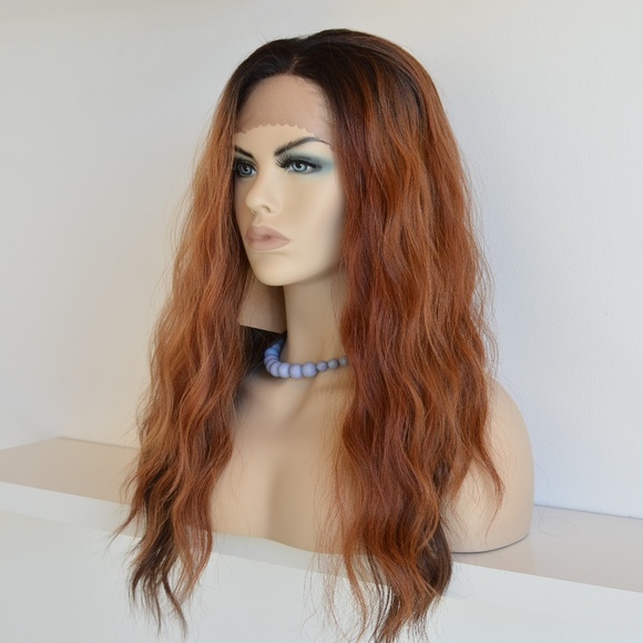 Accessories 24 Red Copper With Black Roots Lace Front Wig Poshmark